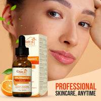 Clinic2Home Vitamin C Serum for Face - Powerful 10% Vit C Serum for Dark Spots, Wrinkles & Fine Lines - Anti Aging, Collagen Boosting & Skin Brightening Pure Vitamin C Facial Serum Skin Care