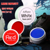 Body Paint Halloween Face Paint 200g, Afflano Clown Makeup Red White and Blue Face Paint Kit, Red Face Painting for Adult Corpse Bride Joker SFX Skeleton Halloween Makeup Football Sport