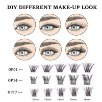 ocean pearl Cluster Lashes 72 Clusters Individual Lashes DIY Lash Extensions 10-16mm Length Reusable Soft Natural False Eyelashes Super Thin Band Wide Stem Eyelash Extensions for Makeup at Home