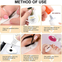 QUEWEL Eyelash Extension Glue 6ML Strong Black Lash Glue 1-2 Sec Quick Drying Professional Lash Extension Glue for Sensitive Retention 7-8 Weeks Eyelash Glue