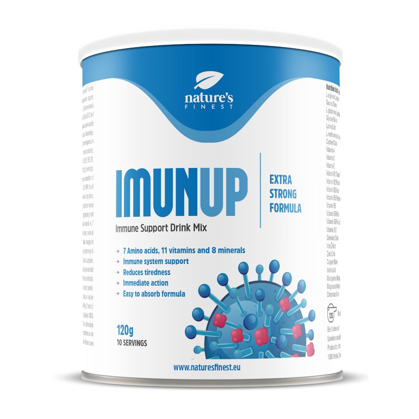 Nature's Finest by Nutrisslim ImunUp Powder, Multivitamin for Strong Immune System Support, 7 Amino acids, 11 Vitamins and 8 Minerals for Adults