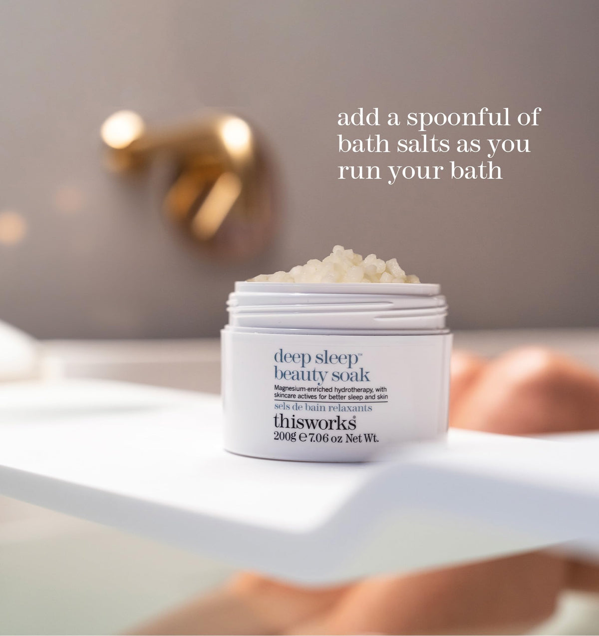 This Works Deep Sleep Bath Soak, 200 g - Luxury Bath Salts Infused with Lavender, Camomile and Vetivert Essential Oils - Relaxing Bath Salt to Unwind Before Sleep