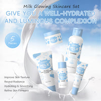 INSKIN Milk Skin Care Sets & Kits, Milk Skincare Set for Women Skincare, Christmas Gifts For Young Adult, Travel Facial Skincare Kit,Daily Face Care -Cleanser, Toner, Serum, Eye Cream & Moisturizer