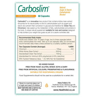 HealthAid Carboslim Capsules – Carb Blocker with White Kidney Bean Extract, Chromium & Green Tea - Metabolism & Weight Management Supplement - Keto & Low Carb Diet Friendly - 60 Vegan Capsules