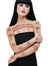 Smiffys Make-Up FX, Satanic Tattoo Transfers, Cosmetics and Disguises Fancy Dress, Halloween Fancy Dress Accessories Dress Up Cosmetics & Disguises.