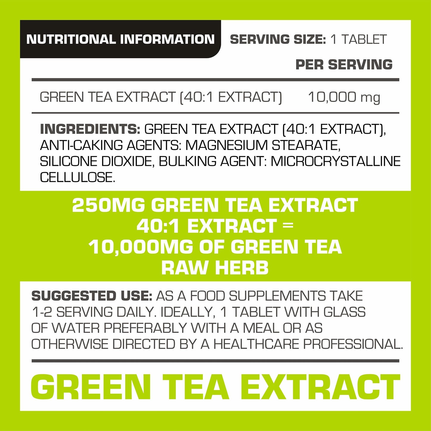 Green Tea Extract 10,000mg of Antioxidant 120 Tablet | 95% Polyphenols (297mg per Tablet) | (4 Months Supply) | Resealable and Recyclable Pouch | Vegan & Vegetarian | by PROELITE