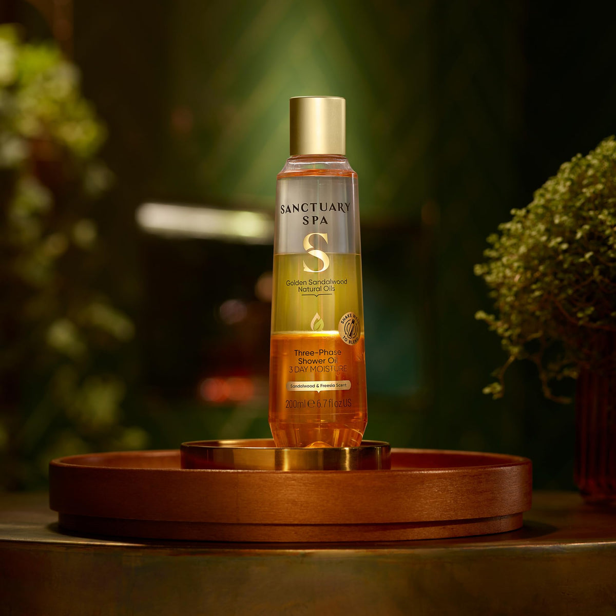 SANCTUARY Sanctuary Spa Golden Sandalwood Three-Phase Shower Oil, 3 Day Moisture, Mineral Oil Free, Cruelty Free & Vegan, 250ml