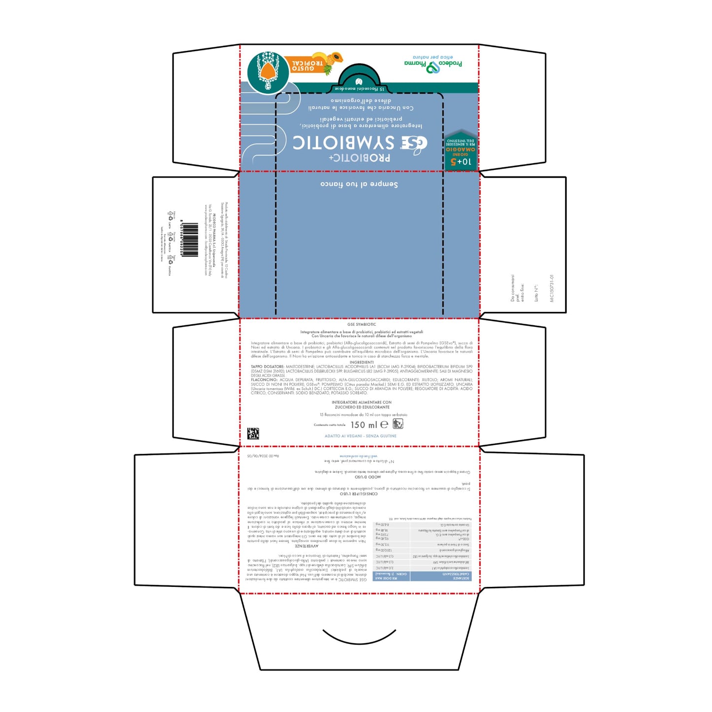 PRODECO PHARMA Prodeco Pharma Probiotic+ Gse Symbiotic 10 Flaconcini