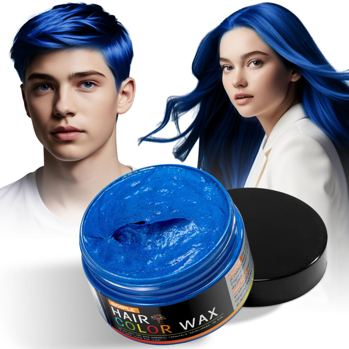 WOZUTUNT Blue Temporary Hair Color Wax Natural Hair Color Wax for Cosplay, Masquerade & Festivals Party – Easy Wash-Out Styling Pomade with Instant Results and Long-Lasting Hold