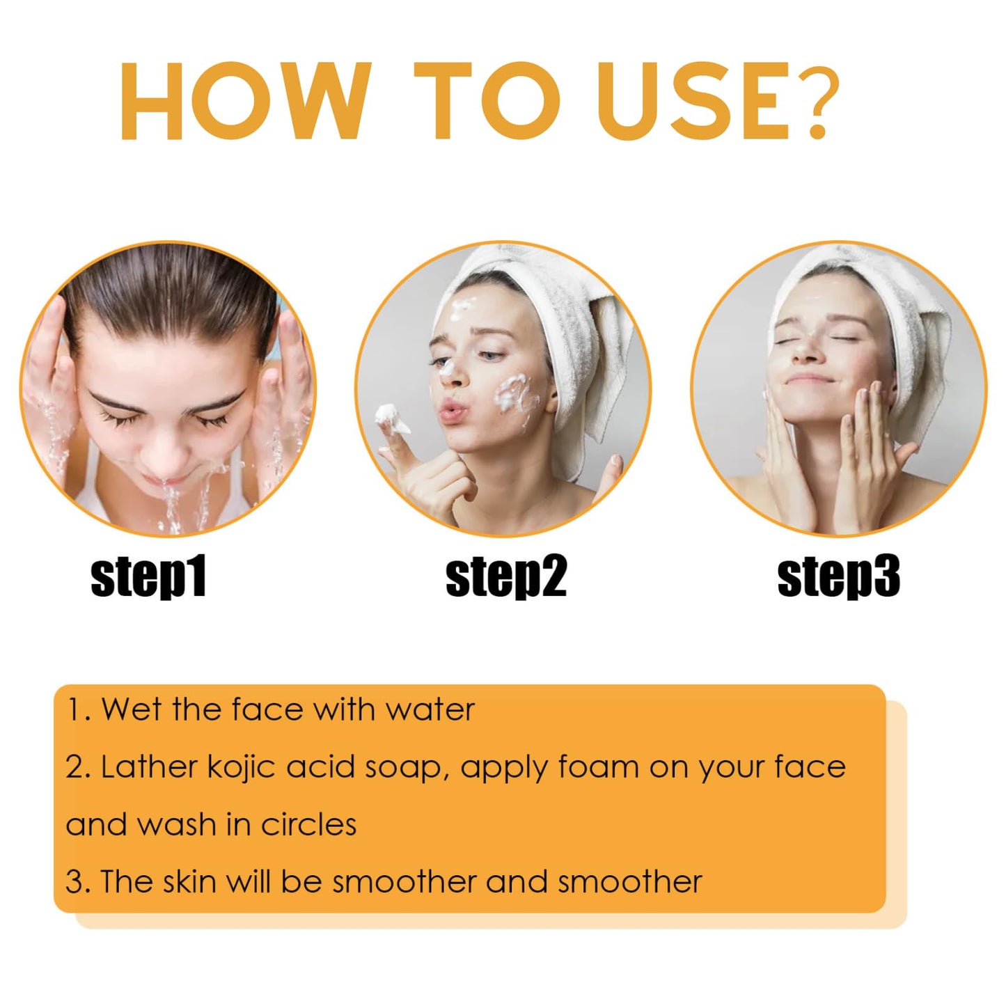 Kojic Acid Soap, Kojic Soap Bar Skin Lightening Soap Bath Soap, Fades Age Spots, Freckles, Revitalize and Moisturizing Cleansing Soap for Dark Spots, Uneven Skin Tone