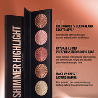 LANGMANNI Highlighter Powder Palette, Makeup Facial Bronzers Illuminator Palette Highlighter Baked Waterproof Long Lasting Brilliant Lighten Skin Color