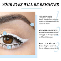 FEXPDL White Eyeliner Pencil 12 Pack with Sharpener, White Eye Liner Pencils Waterline for Skin Marking Eyeshadow Highlighter Waterproof Long Lasting Eyeliner Pencils for Eye Makeup