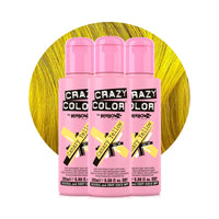 Crazy Color Vibrant Canary Yellow Semi-Permanent Trio Hair Dye. Highly Pigmented Bright Yellow Conditioning & Oil Nourishing Vegan Formula | No Bleach or Ammonia | 300ml