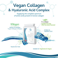 Xspan Labs Vegan Collagen & Hyaluronic Acid Complex - 60 Capsules - Effective Skin, Hair & Nails Formula with 500mg of Vollagen in the Exact Amino ratios of Human Collagen