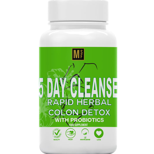 MetaSuperfoods 5 Day Rapid Colon Detox & Cleanse | Vegan Capsules | Natural Laxative with Probiotic | Constipation Bloating Gut Detox Relief | Easy to Swallow
