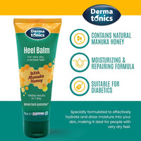 Dermatonics Fast-Acting Manuka Honey Heel Balm | Nourishing Formula for Very Dry and Cracked Heels | Visible Results in Just 1 Day | Suitable for Diabetics | 70 ml