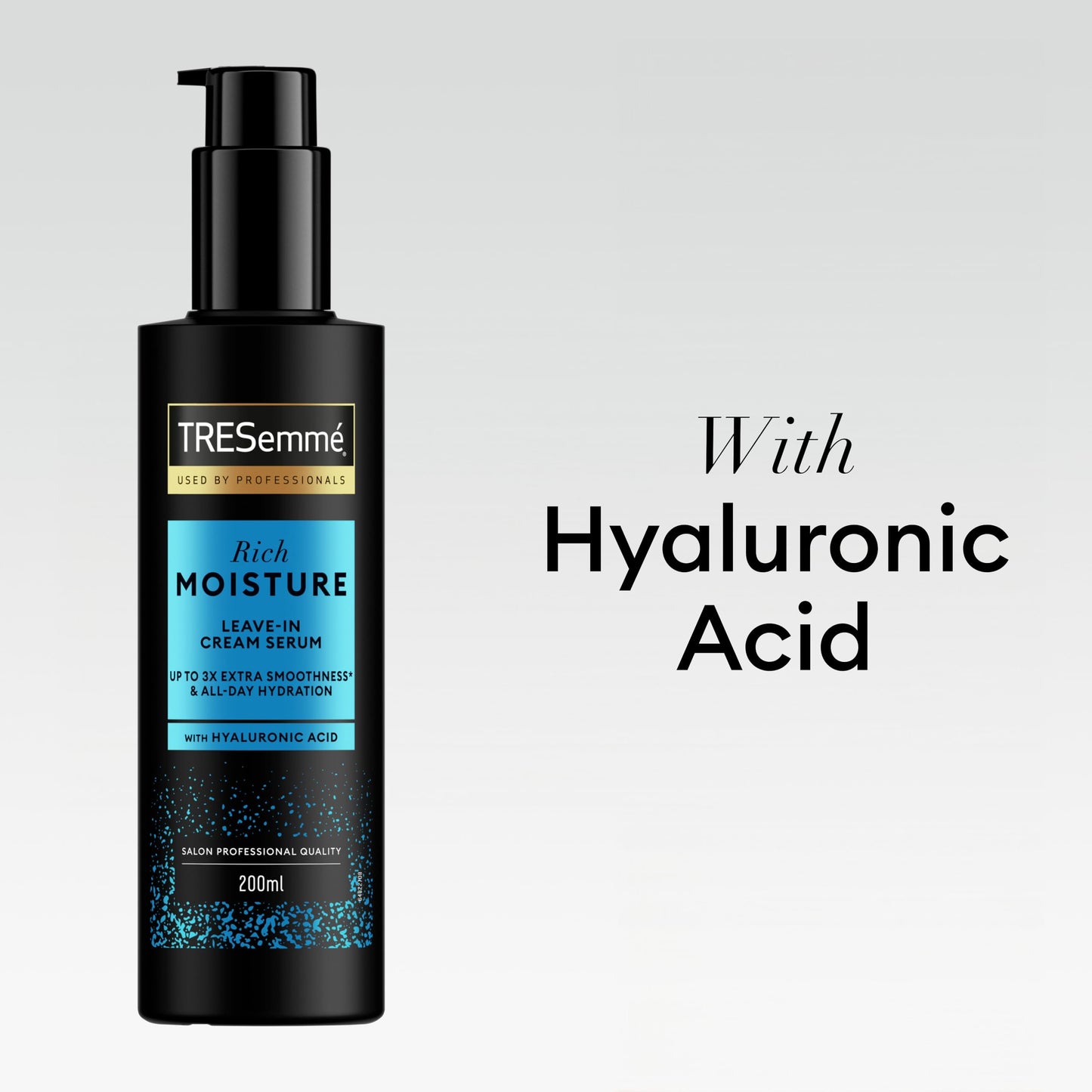TRESemme Rich Moisture Leave-In Cream Hair Serum hair treatment with Hyaluronic Acid for up to 3x extra smoothness* & all-day hydration 200 ml