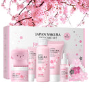 SkinCare Set, JAPAN Sakura Skin Care Sets & Kits, Cleanser, Toner, Serum, Eye Cream, Face Cream, Hair Clip&Tie, Facial Cleansing Brush, Skin Care Gift Set, Hair Care Gift Set for Teenage Girls(8pcs）