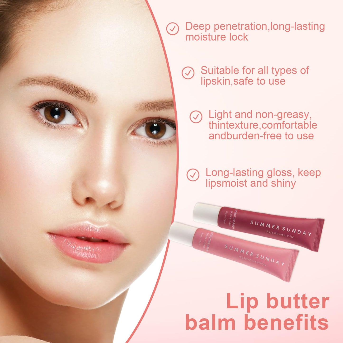 Liameph 6 PCS Lip Balm Summer Lip Butter Balm Lip Oil with 2 Lip Brushes Soothes Dry Lips Summer Lip Balm Nourishing Lip Ma-Sk and Lip Balm Instant Shine and Hydration for Men and Women