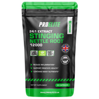 Stinging Nettle Root | 30 Capsules Vegan - 24:1 Extract 12,000mg Nettle Root per Capsule | High Strength Stinging Nettle Alternative to Powder NO Fillers & Binders | Made in UK by PROELITE