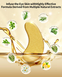 Under Eye Patches (24 Pairs) - 24K Gold Eye Masks Skincare Enriched with Abundant Collagen, hyaluronic acid, anti-aging self care eye gel pads for puffy eyes, dark circles and eye bags,wrinkle patches