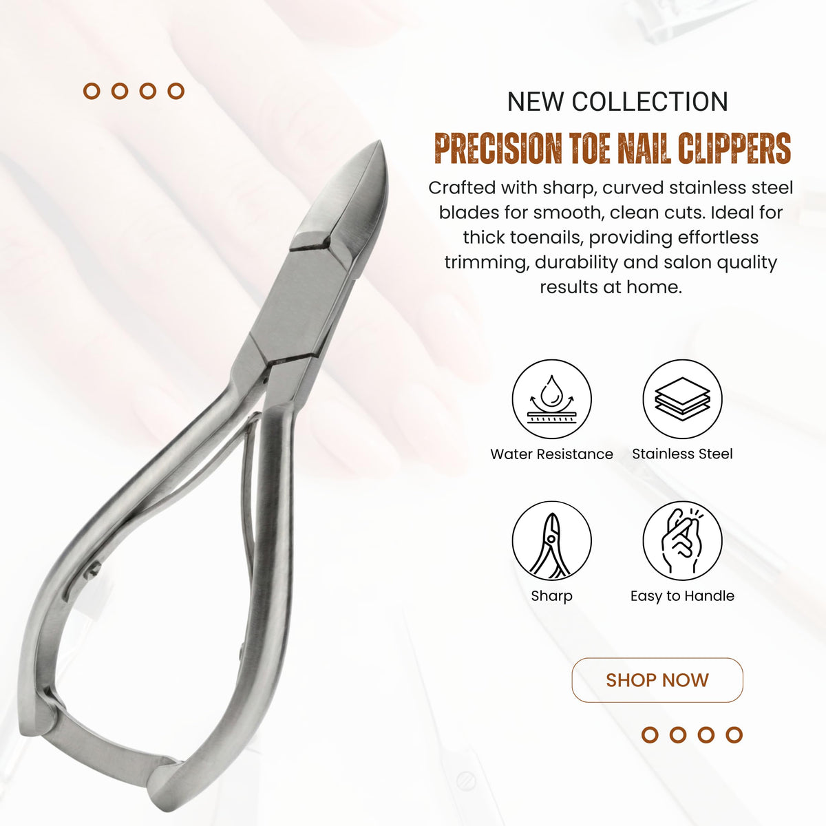 Asm Instruments ASM Toe Nail Clippers for Thick Nails Ingrown Toenail Treatment - Heavy Duty Stainless Steel Pedicure Tools Nail Clippers for Thick Nails (5.5) - Ideal Beauty Gifts for Women & Men Nail Care