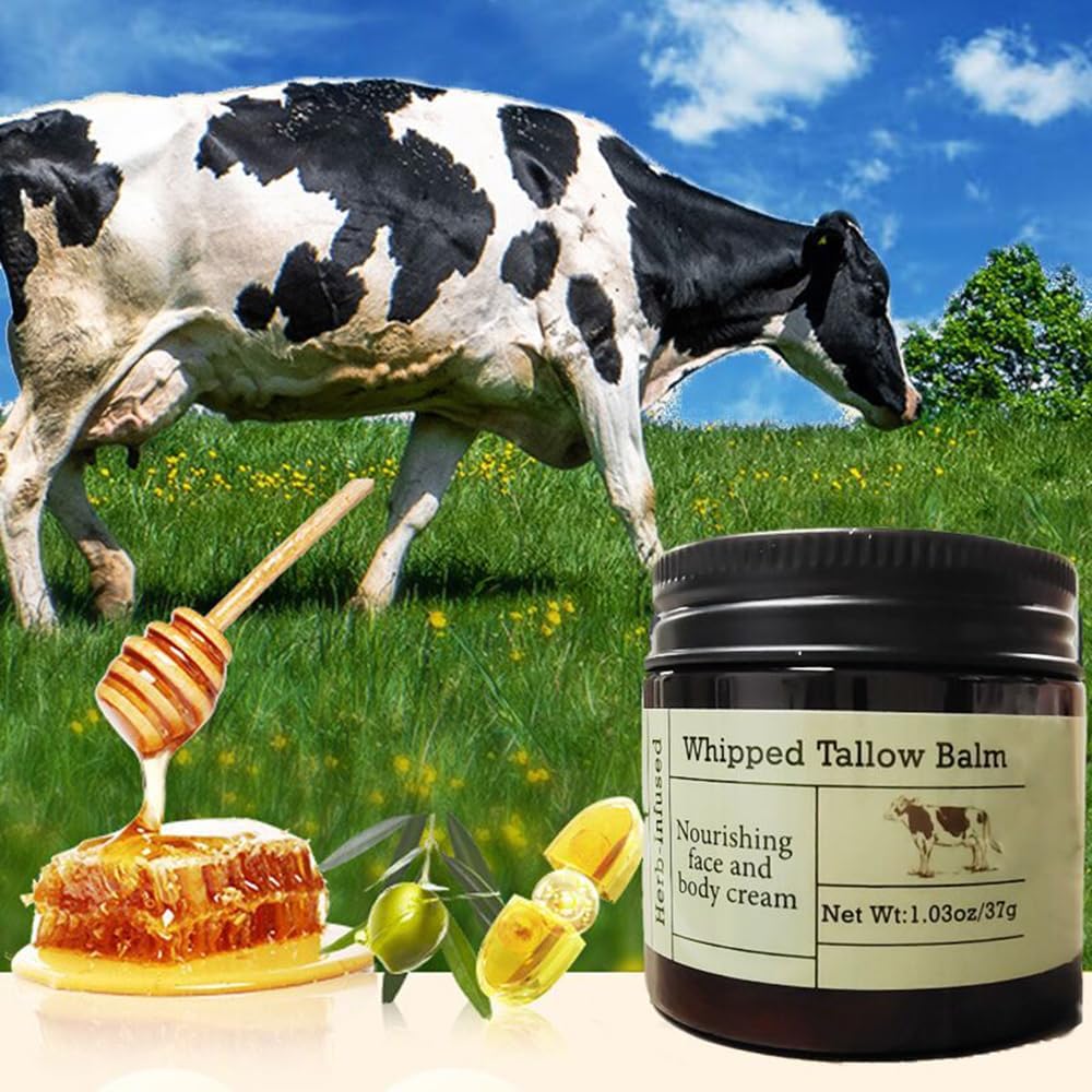 Organic Grass Fed Tallow Balm - Deeply Nourishing for Face & Body Tallow Cream, Moisturizing Skin Care Cream for Dry Skin