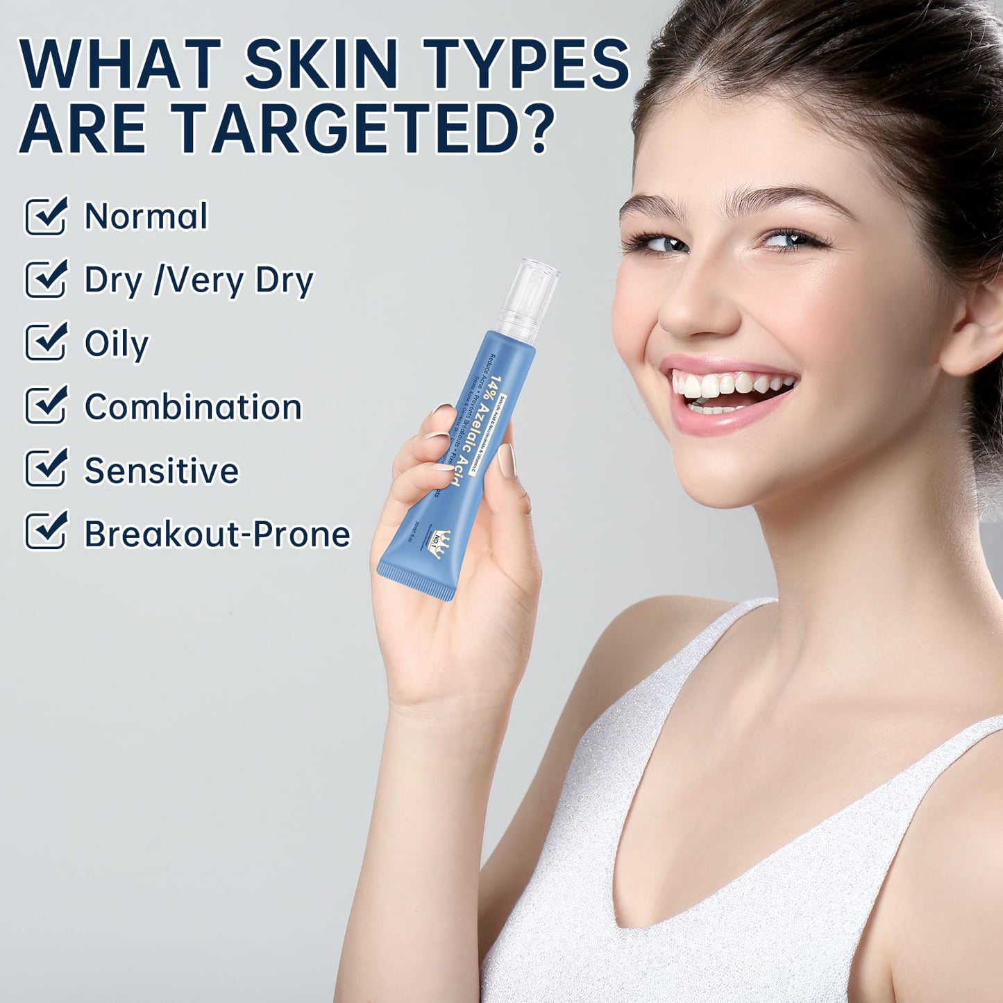 Azelaic Acid face serum cream for Redness Relief,Dark Spots,Azelaic Acid Acne Cream with Niacinamide & Vitamin C,Acid 14% Facial Serum Balance Excess Sebum & Soothe Irritation,30ml,2pcs