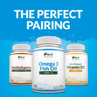 Nu U Nutrition - Omega 3 Fish Oil 1000mg - 365 Softgels (12-Month Supply) High Strength Triglyceride Form Omega3 with 540mg EPA & 360mg DHA per Serving - Wild Caught Fishoil - Not from Cod Liver Oil
