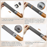 Chuancheng 40mm/1.6inch Long Curling Barrels Attachments for Dyson Airwrap HS01 HS05 HS08 Styler, Hair Curl Barrels Replacement Parts, Gold