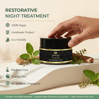 SPAVED SpaVed Tulsi (Holy Basil) Face Cream 50g – Anti-Ageing Vegan Night Cream & Face Moisturiser with Shea Butter, Aloe Vera & Vitamin E | Supports Skin Barrier Hydration for Dry & Sensitive Skin