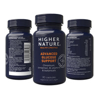 HIGHER NATURE Higher Nature - Advanced Glucose Support - Healthy Weight & Metabolism - Vegetarian & Vegan - 90 Capsules