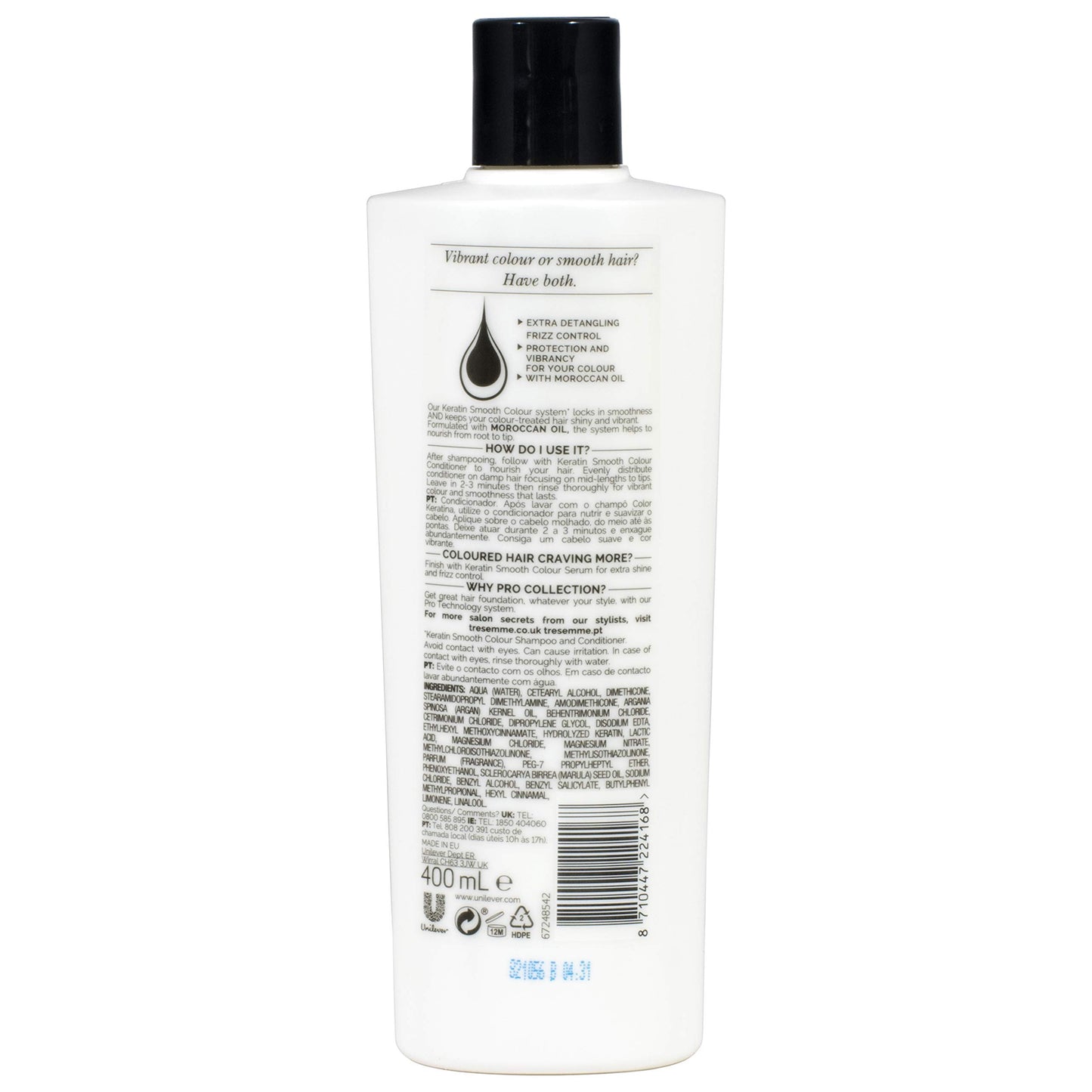TRESemme 400 ml Conditioner Keratin Smooth Colour with Moroccan Oil