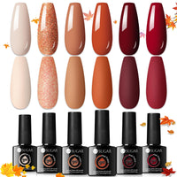 UR SUGAR Autumn and Winter Gel Nail Polish Set, Gray Pink Classic Gel Polish 6 Colours Soak Off Gel Nail Varnish Kit DIY Manicure Christmas Gifts for Women