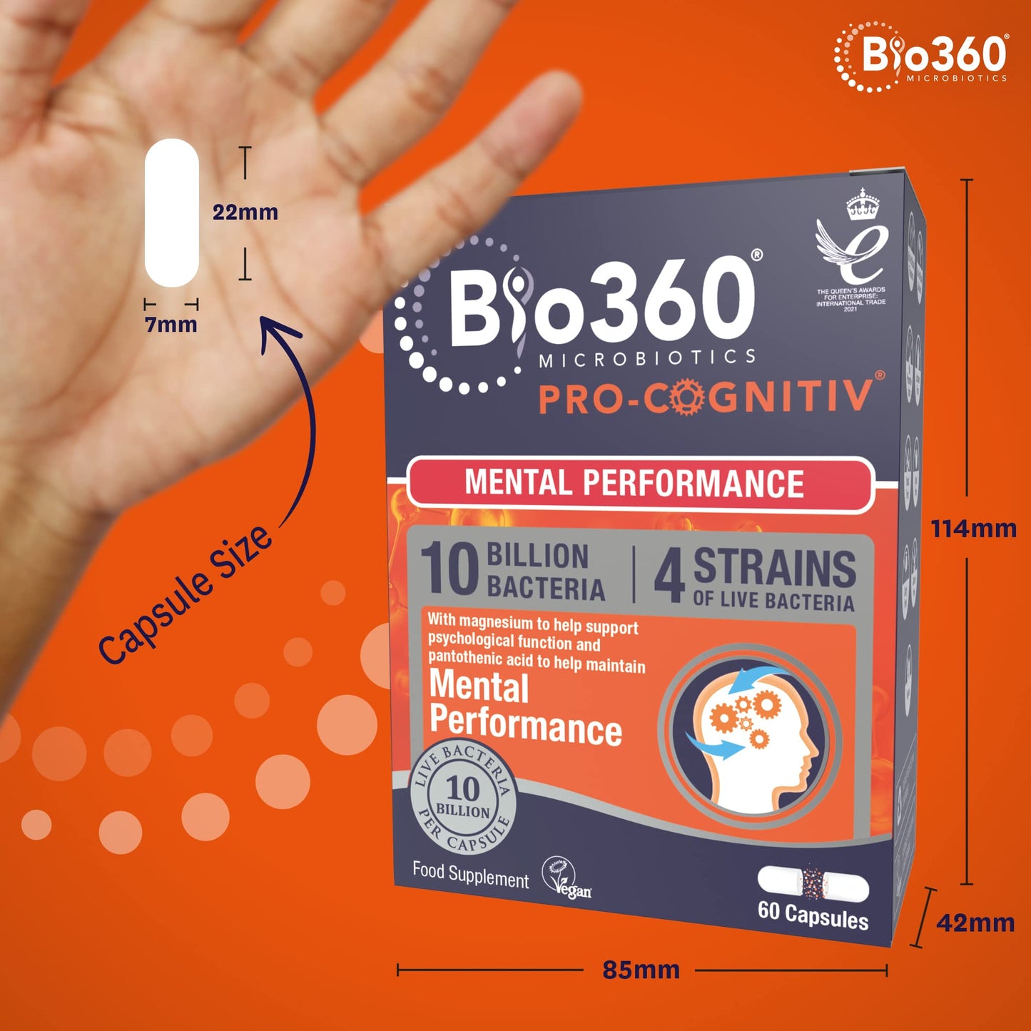 Natures Aid Bio360 Pro-Cognitiv (10 Billion Bacteria), from Natures Aid, Mental Performance, 60 Capsules