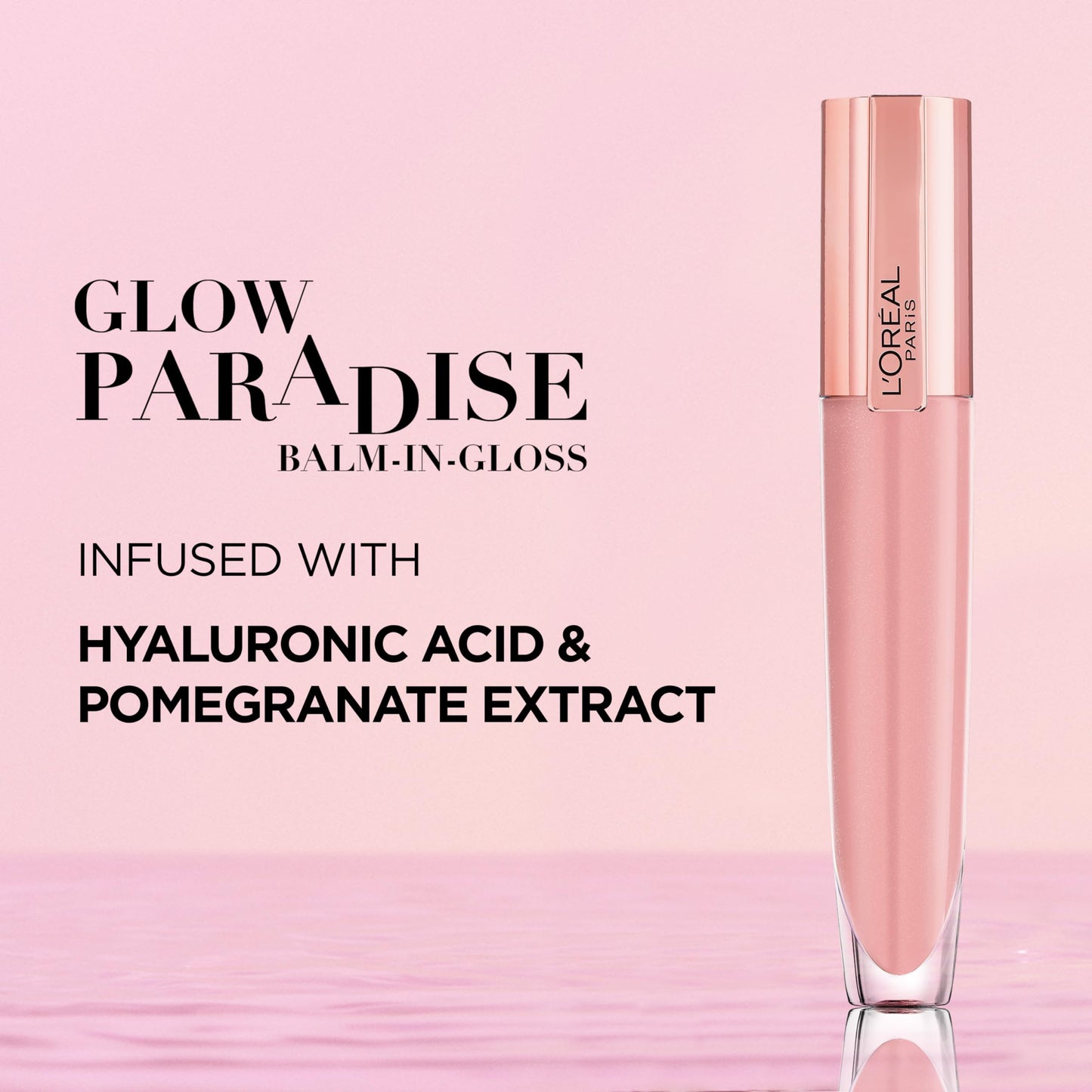 L'Oreal Paris Paradise Glow Balm-in-Gloss – Plumping Lip Gloss with Hyaluronic Acid & Collagen, Lightweight, non-sticky with intense hydration – Non-Sticky, Nourishing Formula, 402 I Soar