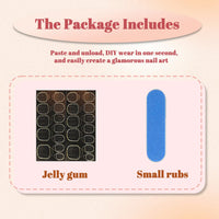 Generic 24PCS Fake Nails with 3D Bow Nails Tip - French Tip Square Press on Chrome for Women Girls Elegant Nail Art