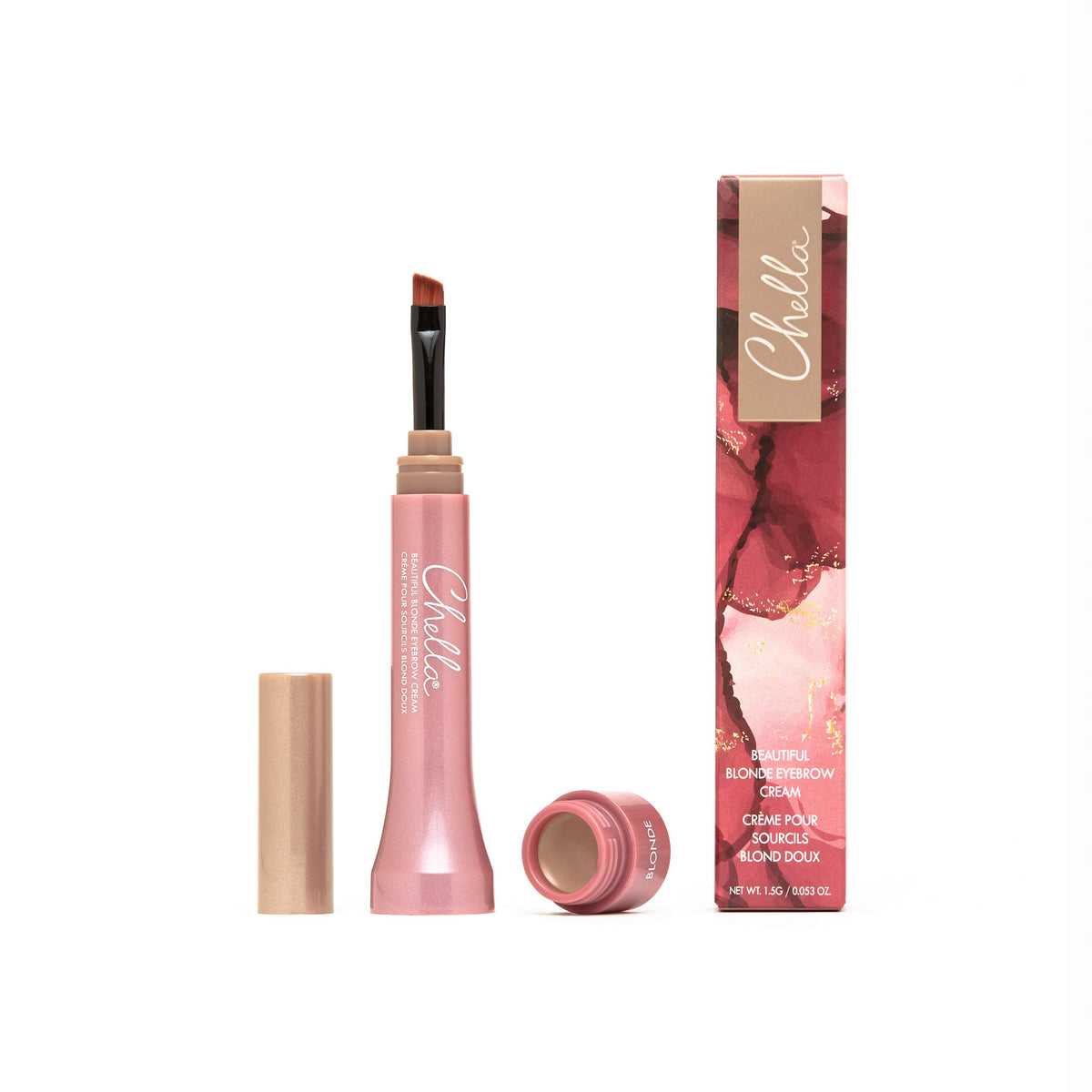 Chella Eyebrow Cream, Beautiful Blonde - Vegan, Cruelty Free, Paraben Free, Gluten Free - Long Wearing, Velvet Consistency, Water Resistant