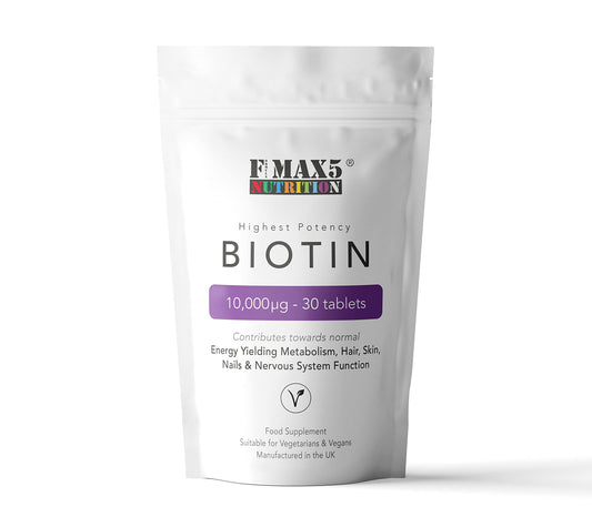 formula max5 nutrition Biotin Hair Growth Supplement, 30-365 Tablets (1 Month to Full Year Supply) Biotin 10,000mcg by FMax5 Supplements (30)