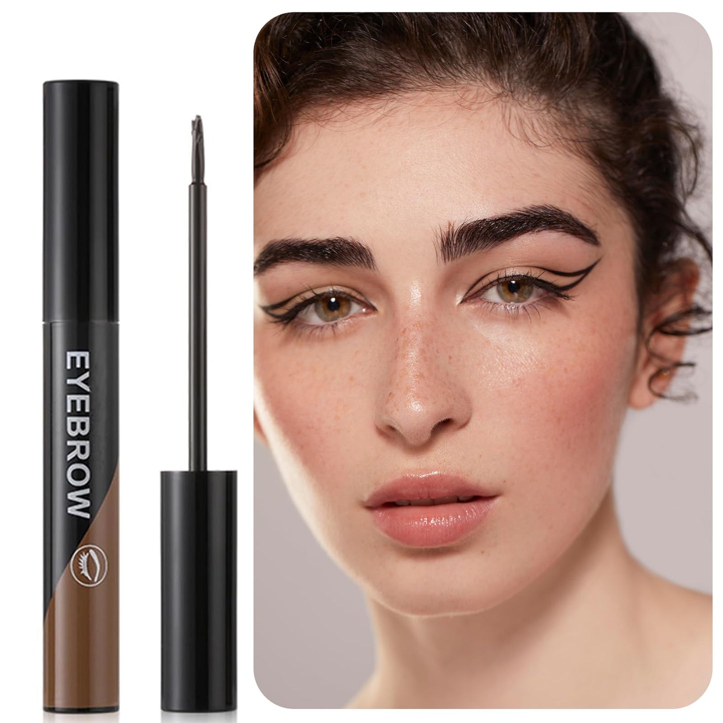 Ninnyi Peel Off Eyebrow Gel, Waterproof Semi Permanent Pomade, Tearing Eye Brow Tint (Dark Brown)