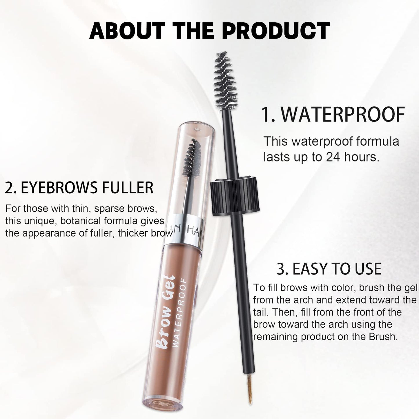 GEEWHILE Eyebrow Gel Dark Brown Brow Gel, Eyebrow Tint Kit Dye Brow Pomade, Long-Lasting Waterproof Eye Brow Pigment with Brush (#2 Cool Blonde)