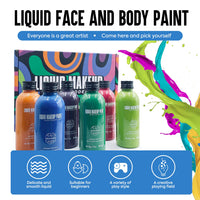 VIOLA HOUSE Light Green Face & Body Paint, Liquid Makeup, Water-Based Washable Face Paint for Halloween, Special Effects & Cosplay - with Brush, 90g/3.14oz (Light Green)