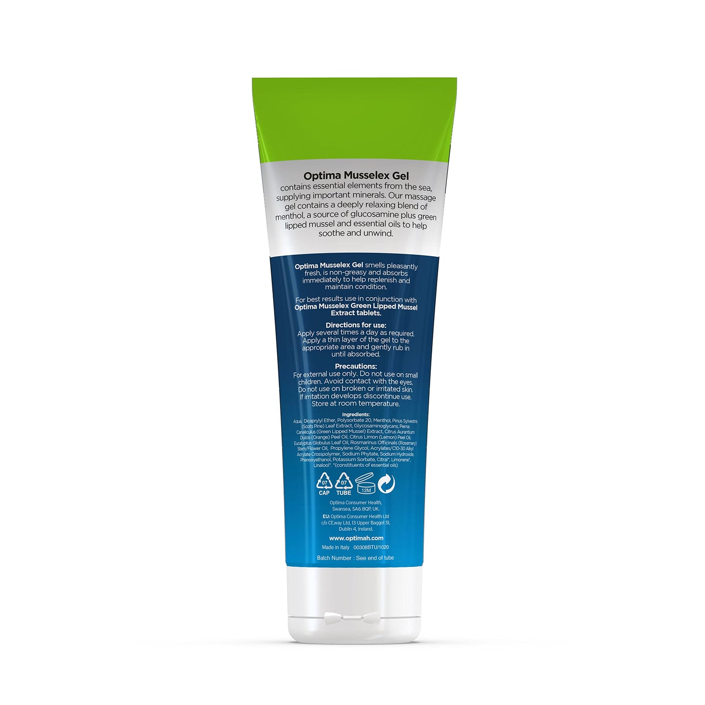 OPTIMA Optima MusselEx Gel, Natural, Cruelty Free, Green Lipped Mussel Extract, Tissue & Joint Massage, 125 ml