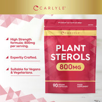 Plant Sterols 800mg | 90 Capsules | High Strength Supplement with Beta-Sitosterol | Vegan and Vegetarian | No Artificial Preservatives | by Carlyle