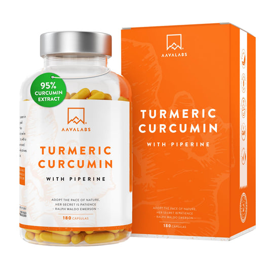 AAVALABS Turmeric and Black Pepper Capsules [ 600 Mg ] - 180 Vegan Turmeric Capsules - 95% Curcumin Extract & Piperine - Tumeric Supplements with Black Pepper High Strength - Non-GMO - 3rd Party Tested