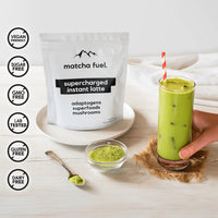 Matcha Fuel SuperLatte - Mushroom, Superfood & Adaptogenic Latte Powder | Energy, Focus & Immunity | Lion's Mane, Reishi, Cordyceps, KSM-66 Ashwagandha | Gluten Free | Vegan | 15 Servings (300g)