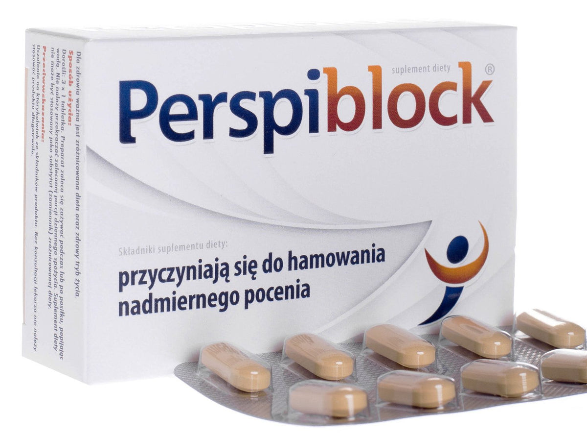 PERSPIBLOCK - 30 Capsules - Innovative Solution Fighting Excessive Sweating. This is The First Product of This Kind in The Form of Capsules