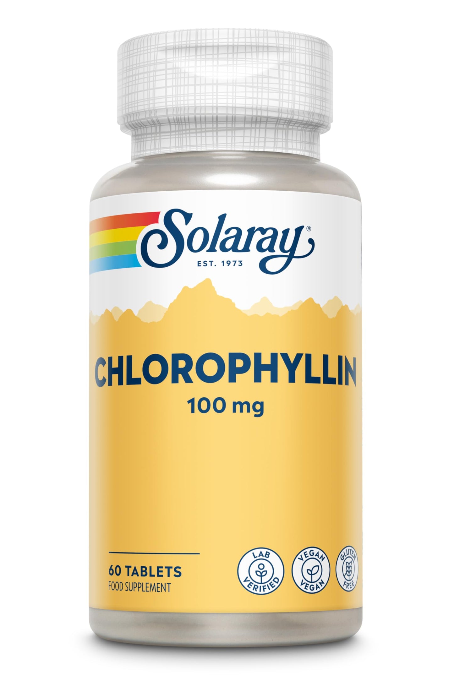 SOLARAY Chlorophyll - 60 Vegan Tablets not Capsules - High Strength Chlorophyllin Supplement from Sodium Copper - Lab Verified - Solaray