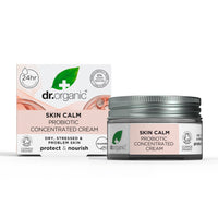 DR ORGANIC Dr Organic Skin Calm Probiotic Concentrated Cream, For Redness, Dry, Sensitive & Irritable Skin, 24hr Moisture, Dermatologically Tested, Vegan, Cruelty Free, Paraben & SLS Free, Certified Organic,50ml