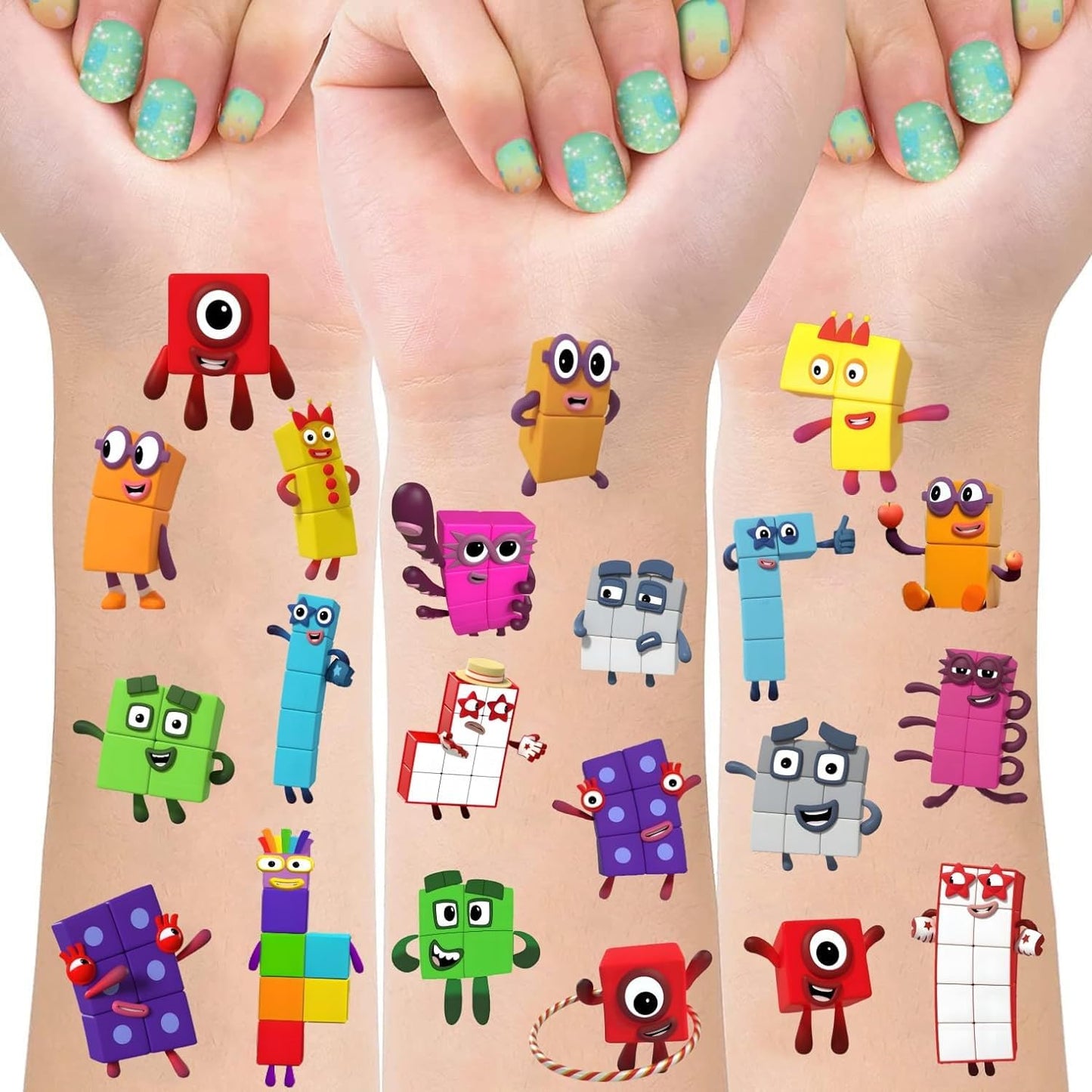 Yangsiw 4 Sheets Number Temporary Tattoos for Kids, Video Game Birthday Party Supplies Video Game Party Favors for Boys Girls Kids Birthday Decorations Tattoos Stickers Party Game Gifts